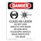 Signmission OSHA Danger Sign, Class IIIb Laser Do, 18in X 12in Rigid Plastic, 18" H, 12" W, Portrait OS-DS-P-1218-V-1417 - alternate 1